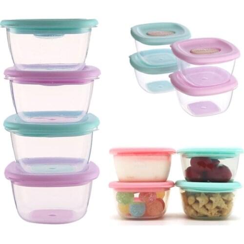 4Pcs Baby Food Container Fruit Breastmilk Storage Infant Feeding Tableware Portable Children Dinnerware Box Freezer