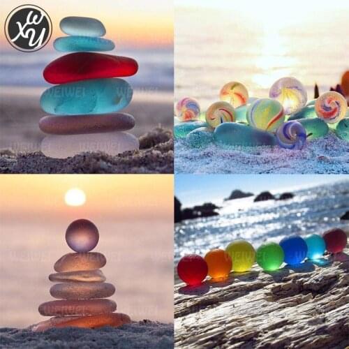 Crystal Stone Diamond Art Kits for Adults Sunset Seascape Full Diamond Embroidery Fantasy Mosaic Accessories for Home Decoration