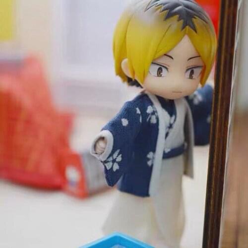 OB11 doll clothing size suitable for 1/12 stylish all-match Japanese coat + kimono bathrobe 2 piece set in green and blue