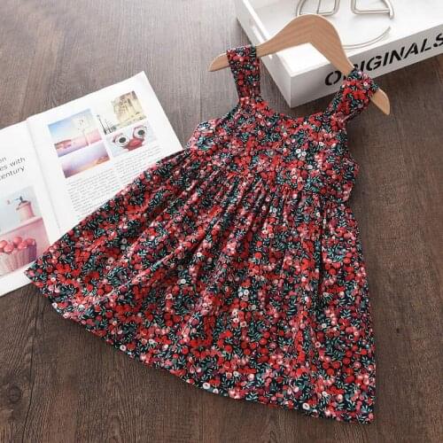 Girls Summer Dresses New Fashion KIds Baby Flowers Dot Print Casual Clothes Children Ruffles Vestidos For Girl