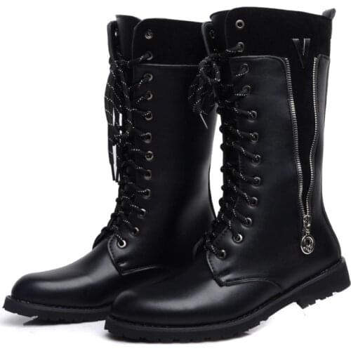 Motorcycle boots Punk High Men Boots Winter Boots Zapatos De Hombre Zapatos De Hombre Men Shoes military combat boots men botas