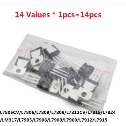 L7805CV/L7806/L7809/L7808/L7812CV/L7815/L7824/LM317/L7905/L7906/L7908/L7909/L7912/L7915 Transistor Kit (14Values* 1pcs=14pcs)