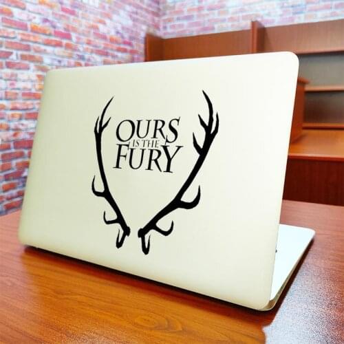 Ours Is The Fury Deer Horn Laptop Sticker for Macbook Air Pro 16" Retina 11 12 13 15 Inch Acer Notebook Dell Skin Mac Book Decal