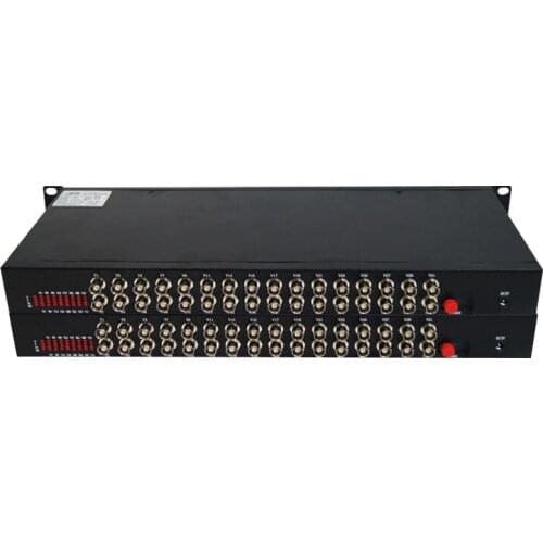 1 Pair Single Mode Single Fiber FC 20km Rack Mount 32 Channel Analog Digital Fiber Video Converter
