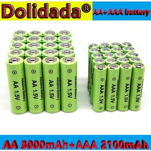 Original AA+AAA 1.5V rechargeable AA battery AAA Alkaline 2100-3000mAh for flashlight toys watch player