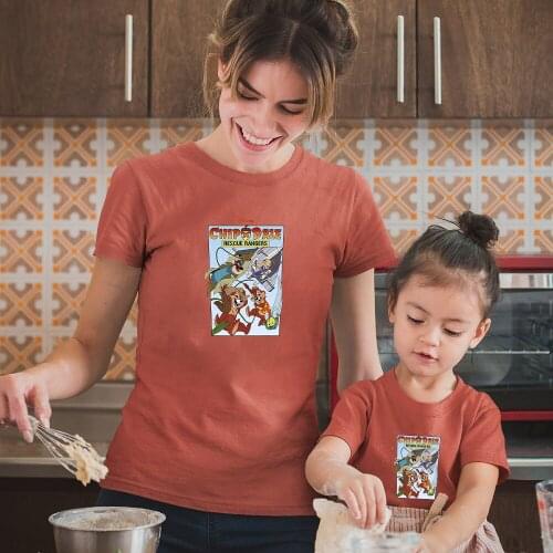 Four Seasons Family Matching Clothes Disney Dropship Summer New Products Comfortable Adult Unisex T-shirts Chip 'n' Dale Print