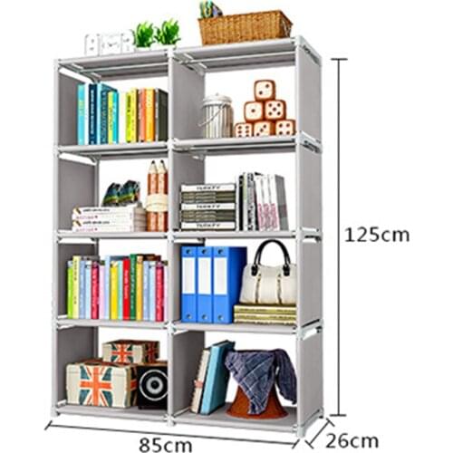 New Double Rows 5 Tiers Kids Bookshelf Nonwoven Decorative Display Stand Toys Books Organizer Shelf Children Small Bookcase