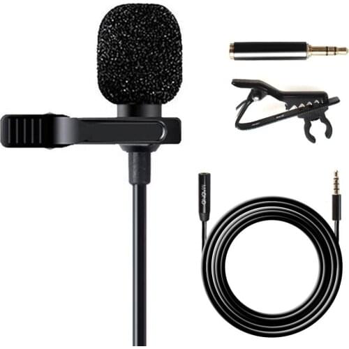 Wired collar mini mic for video Omni-directional Clip on Lavalier Microphone