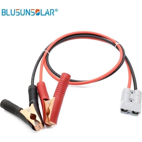 50A 600V battery connector with 4 meter 4mm2 cable wire with alligator clip to connect portable solar panel and solar battery