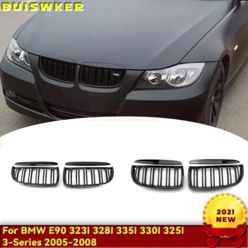 Car Dumb Auto Intake Grille Car Dumb Black Front Kidney Grill Grilles For Bmw E90 E91 318 320i 325i 330i 2006-2008 Accessories
