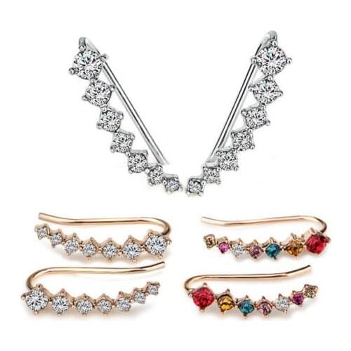 New Free Ship Punk Rock Rhinestone crystal ear cuff wrap earring piercing ear cartilage 3 Colors