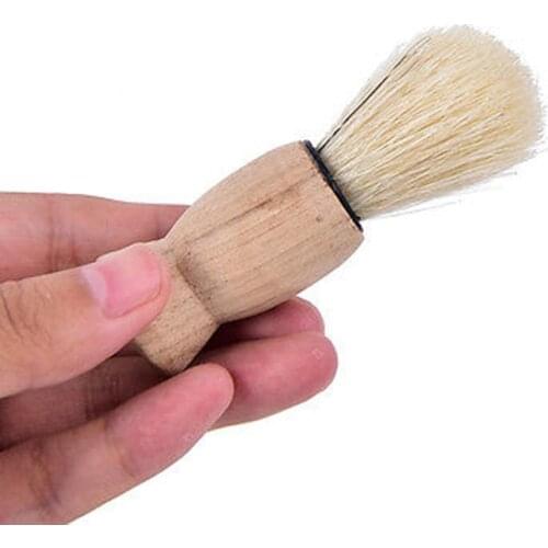 Men Wooden Handle Badger Hair Beard Shaving Brush Beard Cleaning Tool