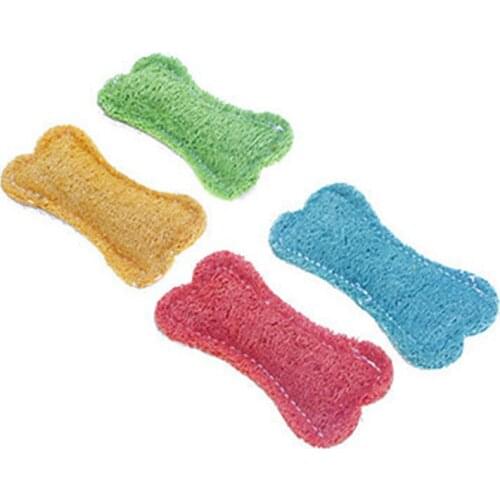Pet Dogs Cats Bone Style Tooth Cleaning Green Loofah Pet Toys Pet Dog Chew Toys For Playing Dog Chew Bones 10cm