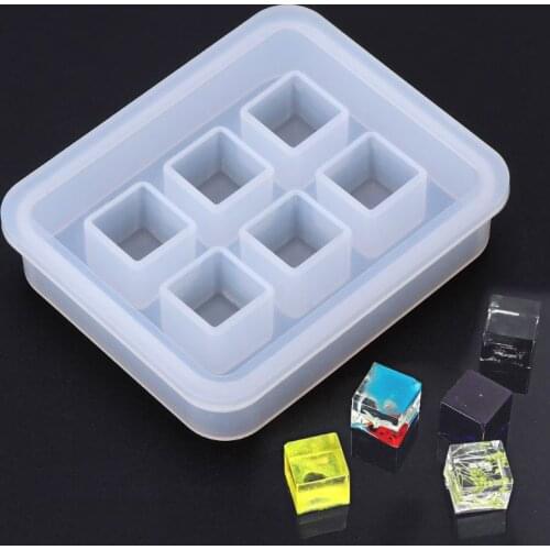Silicone Mold 12mm 3D Cube DIY Desk Decoration Jewelry Making Pendant Tools Handmade Gifts Crafts Epoxy Resin Molds E56C