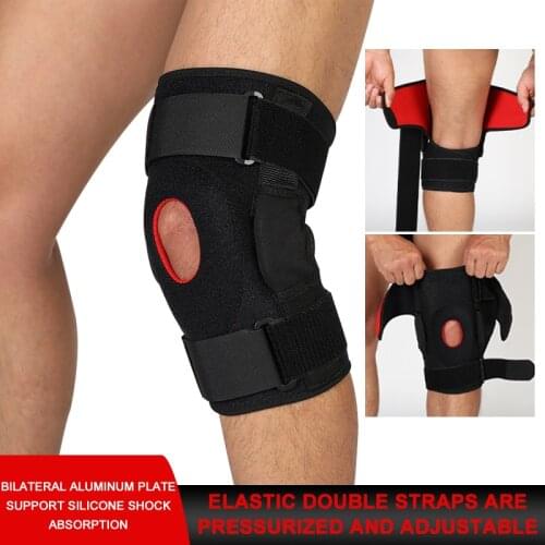 1PCS Ootdoor sports Knee Support Protector With Removeble Aluminum Plate 2 Straps For Mountaineering Knee Joint Restore