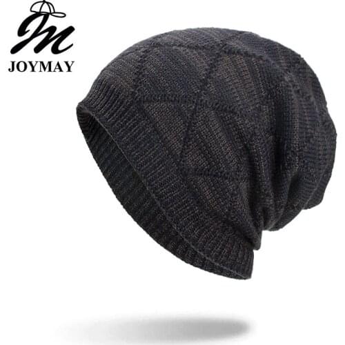 Joymay 2018 New Winter Beanies Hat Unisex Plain Warm Soft Skull Knitting Cap Hats Gorro Caps For Men Women Dropshipping WM098