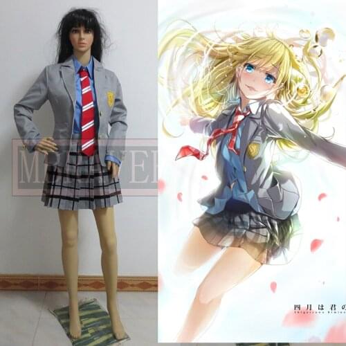 Your Lie in April Miyazono Kaori Arima Kousei cosplay Costume Japanese anime school uniforms Custom Made Any Size