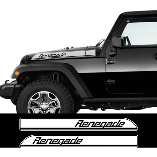 2PCS Auto Hood Side Stripes Graphics Vinyl Stickers Decals For Jeep Renegade CJ TJ YJ Car Body Exterior Decoration Accessories