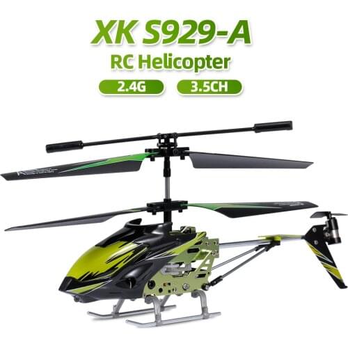 Wltoys XK S929-A 2.4G 3.5CH Mini RC Helicopter with LED Light Three Color RC Drone Toys Christmas Gifts for Beginner Kids