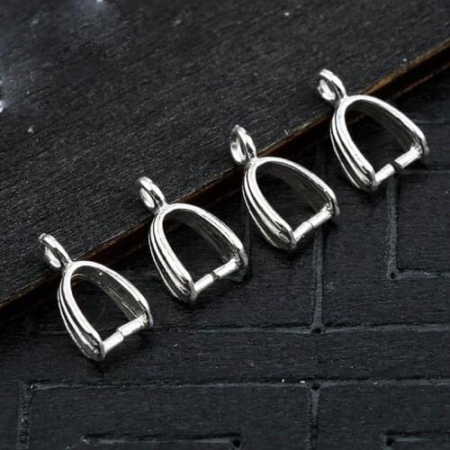 925 Sterling Silver Pendant Clasp Buckle 9x3mm Necklace Charm Vein Clip Hooks Ornament Silver Findings DIY Fine Jewelry Making