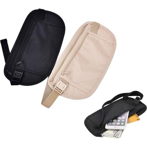 1Pc Outdoor Sport Hidden Zippered Waist Compact Security Money Waist Belt Bag