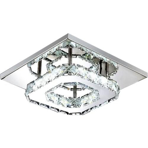 12W Square LED Ceiling Light Crystal Lustre Modern Ceiling Lights Living Room Led Lamp Indoor Home Bedroom Bathroom Study Room