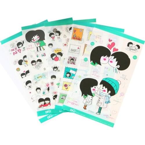 5sheets/pack cute sweetheart daily transparent PVC sticker decorative scrapbook sticker Valentines day gift deco sticker