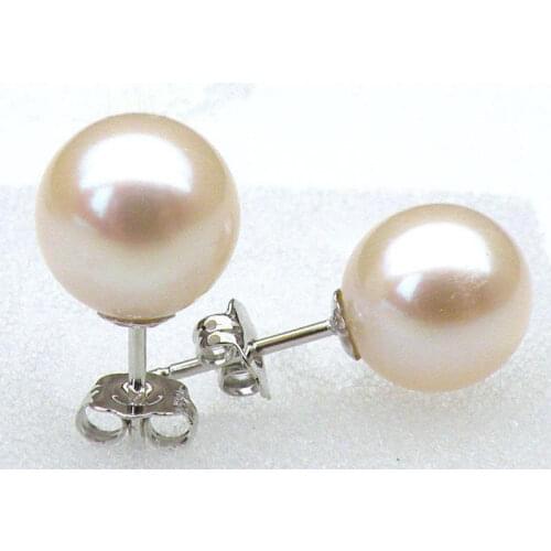 7mm AAA+++ PERFECT ROUND WHITE AKOYA PEARLS STUD EARRING 14K/20 SOLID GOLD