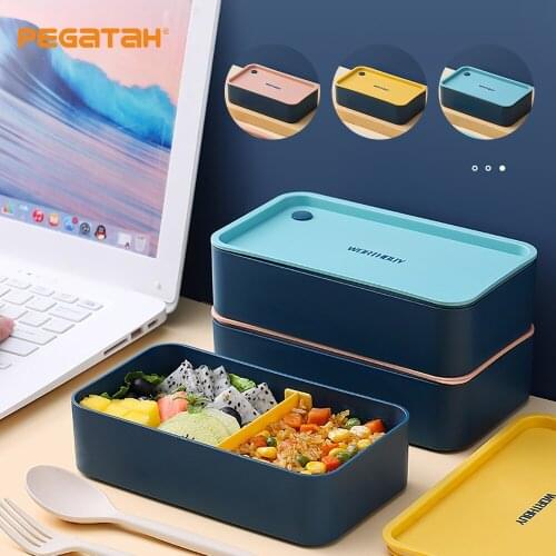 Bento Boxes Microwave Dinnerware Food Storage Case With Movable Compartments Salad Fruit Food Container Box