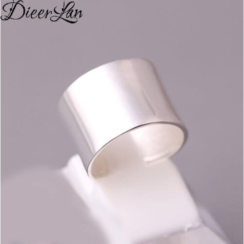 DIEERLAN Personality Vintage Finger Jewelry Silver Color Smooth Rings for Women Opening Rings Anillos