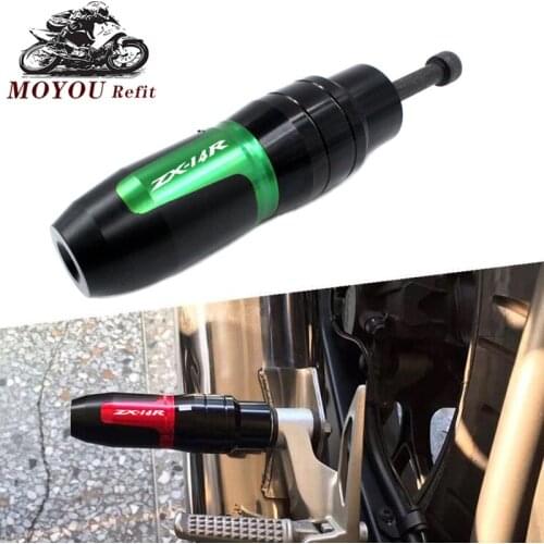 For Kawasaki NINJA ZZR1400 ZX14R ZZR 1400 ZX-14R Motorcycle CNC Frame Crash Pads Exhaust Sliders Crash Protector With logo