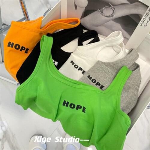 Letter Print Slim Navel Sleeveless Short T-shirt Retro Print Mini Vest Womens Summer T-shirt Womens Camisole Fitness Outdoor