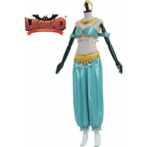 Jasmine cosplay Costume womens Fancy Dance Dress For Women Party Halloween Sexy Cosplay Costume Custom Made