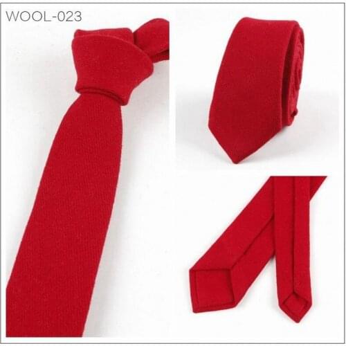 Ikepeibao Red Mens Fashion Necktie Casual Wool Cotton Slim Tie Wine Skinny Ties Men Narrow Cravat Accessories
