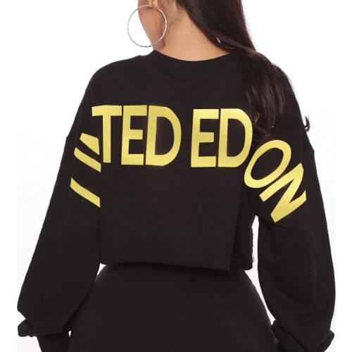 NCLAGEN Letter Print Women Loose Casual Crop Sweatshirt 2020 Autumn Fashion Long Sleeve Pullover Streetwear Harajuku Hoodies Top