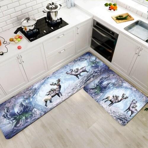 Deer Nordic Kitchen Mat Anti-slip Area Rugs for Living Room Balcony Bathroom Carpet Entrance Doormat Tapete Household Floor Mat