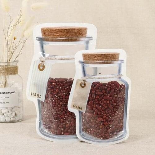 10Pcs Food Storage Bag Preservation Fridge Freezing Food Storage Reusable Jar Bags Fresh Produce Mason Bottle Ziplock Bag