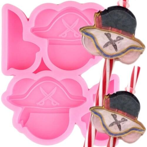 Pirate Captain Silicone Straw Topper Molds Candy Chocolate Fondant Mould Cake Decorating Tools Craft Keychain Epoxy Resin Mold