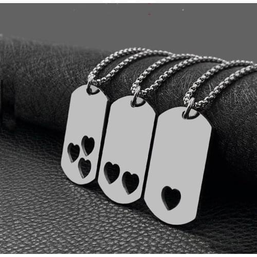 Fashion stainless steel titanium steel heart pendant men and women pendants couple accessories hot sale