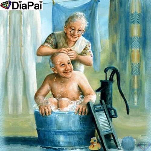 DiaPai 100% Full Square/Round Drill 5D DIY Diamond Painting "Elderly couple" Diamond Embroidery Cross Stitch 3D Decor A20450