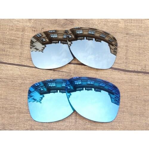 Vonxyz 2 Pairs Ice Mirror & Chrome Mirror Polycarbonate Replacement Lenses for-Oakley Dispatch 2 Frame