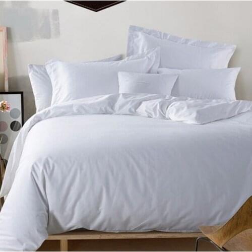 High-end white eiderdown quilt set Hotel 4 piece hotel bedding set Single double quilt set Bedsheet Hospital 3 piece 4 piece set