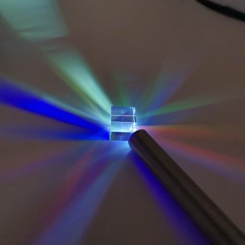 X-Cube Prism Optical Glass 15X15X15mm Refractive Multicolor Experimental Teaching