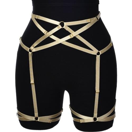 Women Garter Bondage Body Elastic Belt Fashion Leg Stocking High Waist Wedding Garters Dance Wear Adjustable Harness Suspender