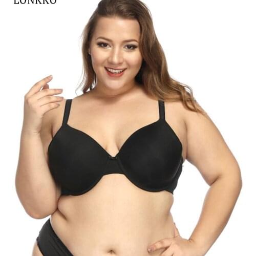 LONKKO C DD DDD E F G H I J Cup Plus Size For Women Ladies Breathable Underwear Female Fashion Push Up Bra Comfort Ultra Thin