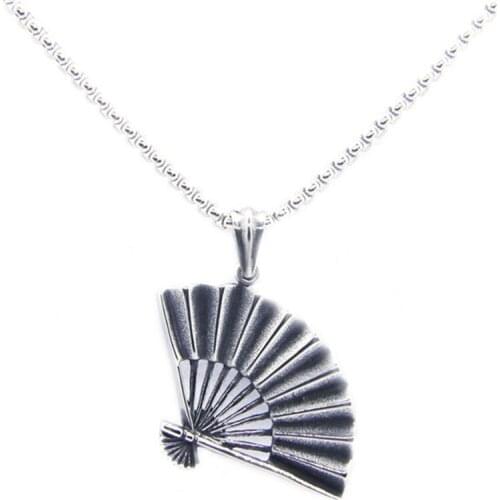1pc Newest Cool Design Iron Fan Pendant 316L Stainless Steel Jewelry Band Party Fan Pendant