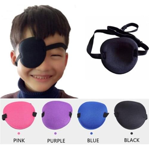 1Pcs Hot Unisex Black Single Eye Patch Washable Adjustable Concave Eye Mask Medical Amblyopia Eye Patch Pirate Cosplay Costume