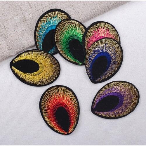 10Pcs Peacock Feathers Phoenix Embroidered Sew Iron on Patches Badges for Dress DIY Appliques Decoration