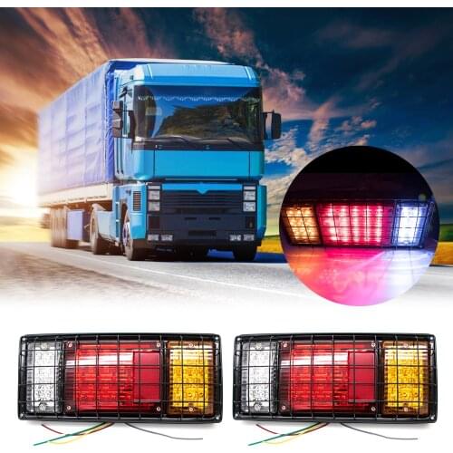 12/24v 40 LED Truck Tail Light Bar, Super Bright Tail Turn Signal Brake Reverse Tail Light with Iron Net Protection