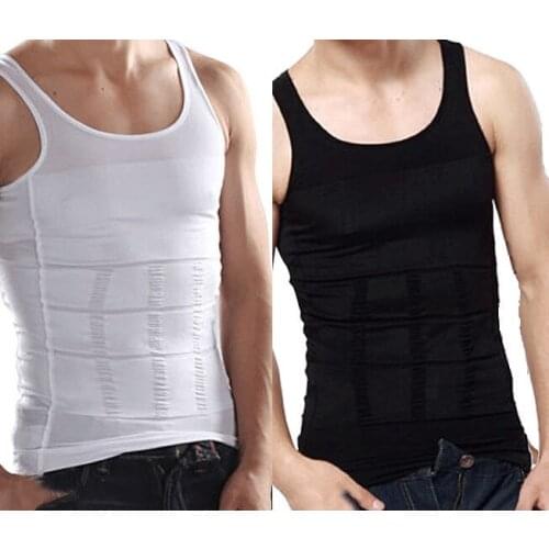 2 Packs White and Black Men Slim Body Lift Shaper Belly Fatty BUSTER Underwear Vest Corset Compression Slimming Body Shaper